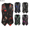2025 luxury embroidered suit vest men's single breasted retro jacquard v neck sleeveless vest jacket fashion slim waistcoats 6xl