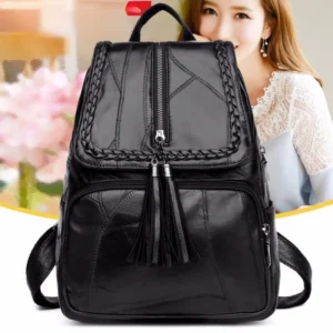 new fashion leisure women's simple backpack travel soft pu leather handbag shoulder bags for women girls school bag