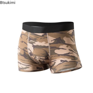 2025 men's pure cotton camouflage underwear sports breathable boxer shorts for men mid waist four corner pants male s 2xl size