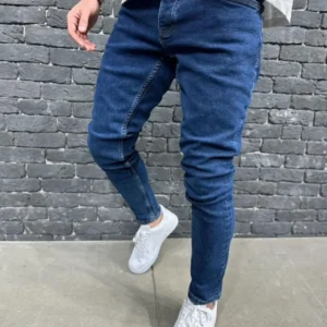 men jeans denim wash vintage basics loose fit straight pants mid waist solid trouser casual ankle length pockets zipper fly 2025