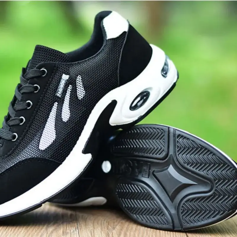 fashion air cushion men's running shoes large size 38 47 sneakers breathable outdoor sports leather shoes non slip male sneakers
