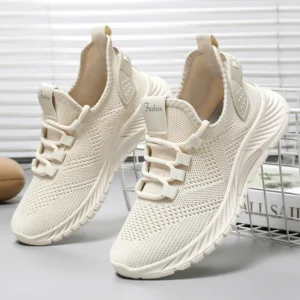 2025 women's shoes summer women's shoes flying woven casual shoes comfortable breathable women's sneakers