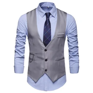 vests blazer men single breasted v neck sleeveless suits cardigan buttons business slim fit spliced patchwork pockets 2025