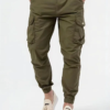 cargo pants men long pant high waist simple zipper splice straight trousers casual regular pockets solid autumn winter 2024