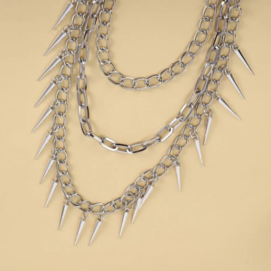 layered pants chain for men women spikes pocket trousers chain punk rock goth accessories