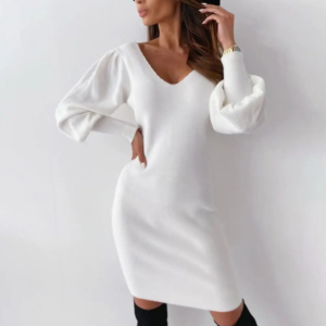 women knitted bodycon sweater dress summer female long sleeve knitwear pullover kneen length party dresses lace backless