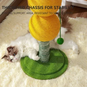 sisal cat scratcher post durable shed free scratching pad & self play toy, integrated with cat tree & condo for indoor cats