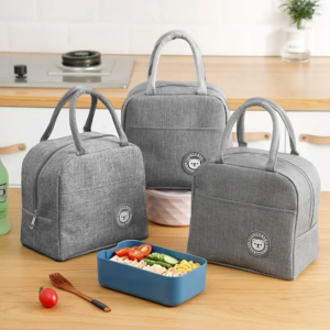 portable insulated canvas lunch bag for girls picnic travel food storage