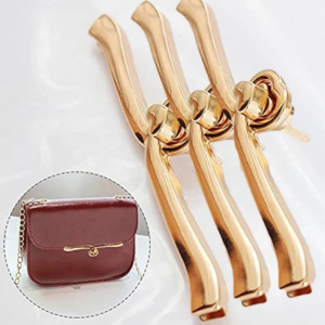 new golden spiral buckle with heart shaped buckle ring long lock for lady handbag craft bag replacement purse diy handmade tools