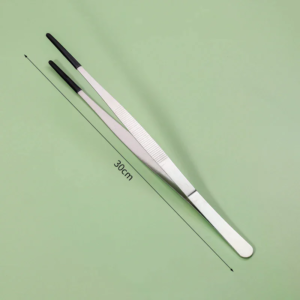 reptile feed tongs, stainless steel curved and straight set, pet accessory with rubber tips for aquarium