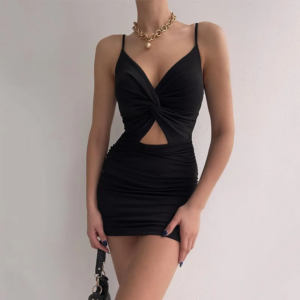 2022 sexy spaghetti strap bodycon dress women backless folds wrap hip dresses female causal streetwear slim dress vestidos robes