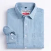 2023 denim pocket design shirt classic 100% cotton long sleeve fashion embroider comfortable clothes