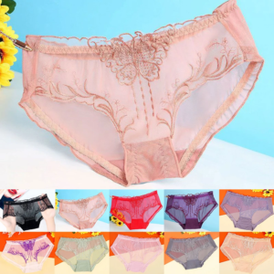 comfy fashion women knicker brief high stretch lace underwear lingerie nylon regular see through sexy solid color