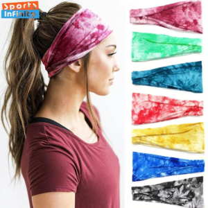 tie dye sports headband women yoga headbands fitness sweatband anti sweat printed headscarf running head band hair accessories