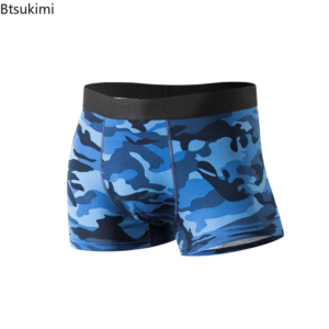 2025 men's pure cotton camouflage underwear sports breathable boxer shorts for men mid waist four corner pants male s 2xl size