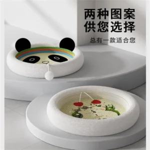 round sisal cat scratching bowl bed combo natural durable cat scratcher for indoor cats kittens cozy home decor tabletop gift