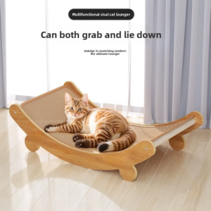 cat rocking chairs beds cat scratcher board cat hammock adjustable detachable wood sisal hemp comfortable pet hanging basket
