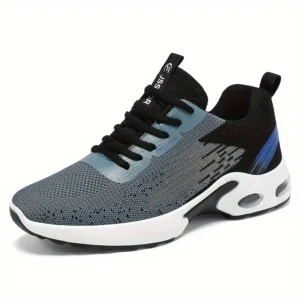 men's spring casual running shoes fashion soft sole sports sneakers woven upper flying stitch design for comfortable footwear