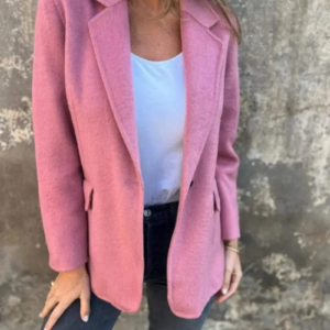 urban women's temperament suit jackets autumn solid color lapel long sleeved button pocket loose commuting woolen suit jackets