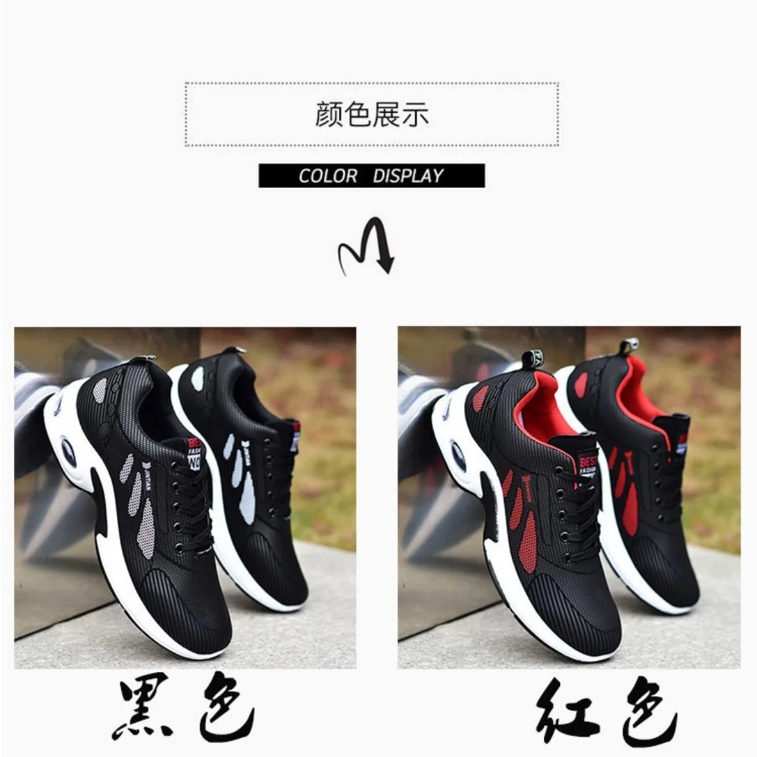 fashion air cushion men's running shoes large size 38 47 sneakers breathable outdoor sports leather shoes non slip male sneakers