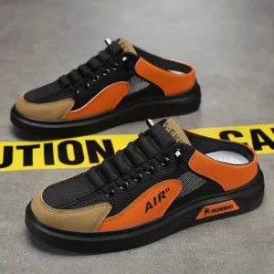 half slippers men low top canvas shoes casual breathable sneakers korean style autumn lace up casual non slip trainers