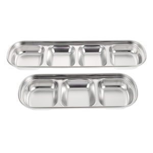 2pcs pet feeding trays multi grid fodder plates stainless steel small animal food dishes hamster accessories durable easy clean