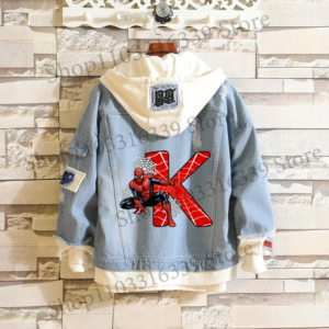spiderman marvels men hooded denim jacket casual baseball jacket male casual cardigan coat versatile tops spring autumn clothing