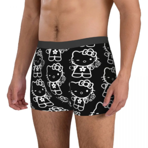 funny boxer hello kitty dark gothic gun shorts panties men's underwear breathable underpants for homme s xxl
