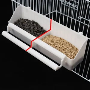 parrot feeder feeding box pets bird food box double grid stand bird feeding trough food container bird cage accessories