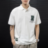 high quality polo shirt men japan fashion clothes white short sleeve casual fit slim man embroid polo shirt button collar tops