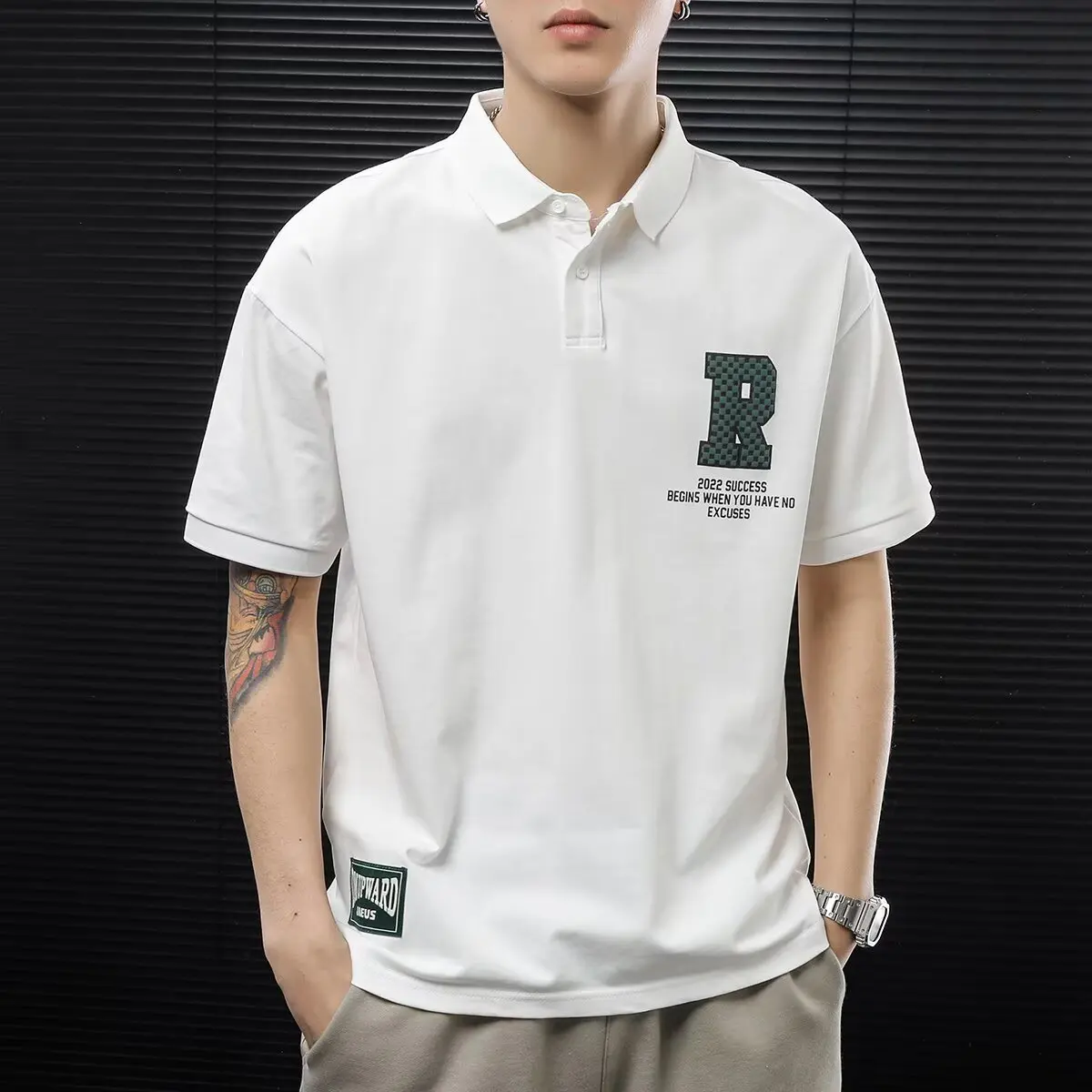 high quality polo shirt men japan fashion clothes white short sleeve casual fit slim man embroid polo shirt button collar tops