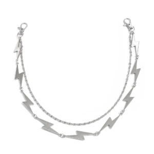 kunjoe punk metal lightning geometric belt chain waist chain men hip hop trousers hipster jeans pants chain keychain jewellery