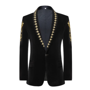 high quality golden velvet embroidered suit men loose jacket fashion homme wedding prom party luxury dress blazers