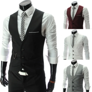 vests blazer men single breasted v neck sleeveless suits cardigan buttons business slim fit spliced patchwork pockets 2025