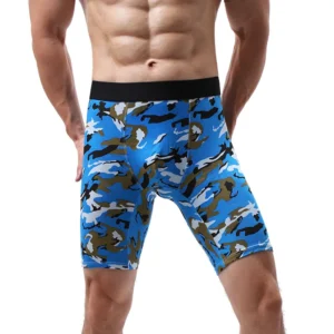 1pcs long leg cotton sexy shorts boxer men’s underwear men's underwear men panties men underpants boxershorts camouflage natural