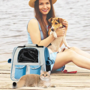 pet backpack breathable pet cat dog bag carrier backpack multi pocket small medium pets traveling hikingcomfortable durable