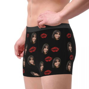 custom personalized boxer diy your picture shorts panties men underwear couple lip soft underpants for male s xxl
