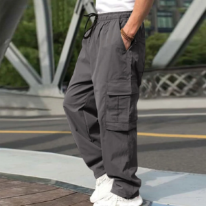 men's workwear pants long trousers with pockets drawstring solid color spring autumn casual sporty style