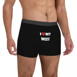 men's valentine's day i love my wife i heart my husband underwear humor boxer shorts panties homme mid waist underpants s xxl