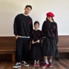 family look mom and daughter dad son clothing set long sleeve heart warm sweatshirt and bottom matching clothes new year outfit