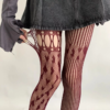 pantyhose women heart hollow out lace mesh fishnet stockings women tights lingerie sexy slim y2k body stockings pantyhose tights
