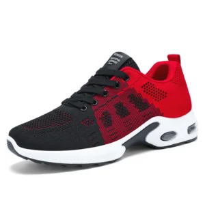 men's lightweight running sneakers spring new woven air cushion shoes lace up breathable flying sneakers