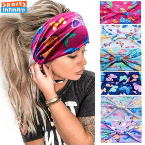 butterfly print sports headband women pilates yoga hair bands elastic head band sweat band running headband hair accessories