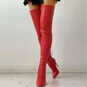 big size 40 46 women's boots high heel 11cm over knee boots back zipper fashion personality boots