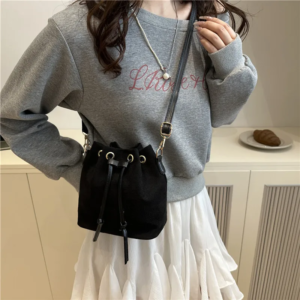 women corduroy bucket bag adjustable strap shoulder bag solid color retro handbag tote purse for work travel